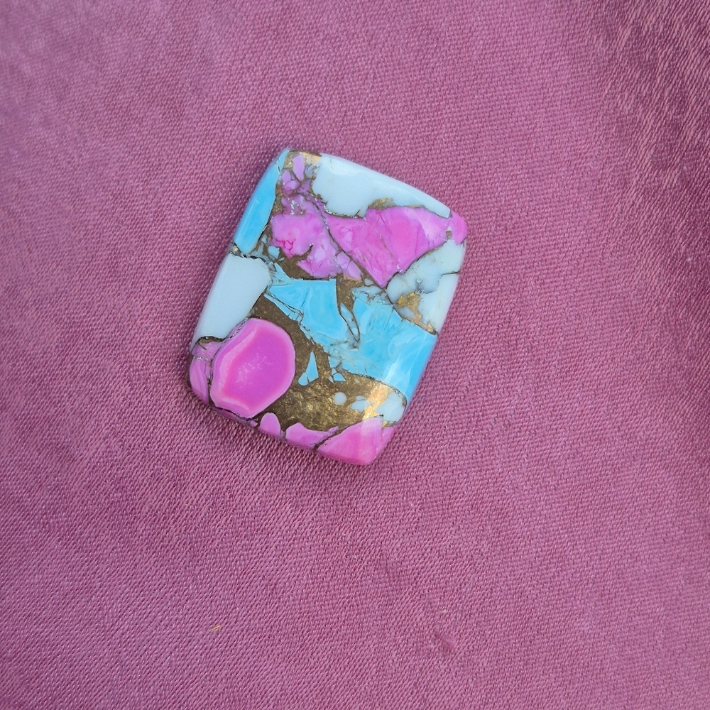 23 Ct Cotton Candy Dahlia Turqouise Gemstone - Picture 4 of 9